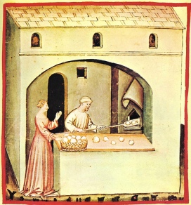 La elaboración de pan en la edad media.